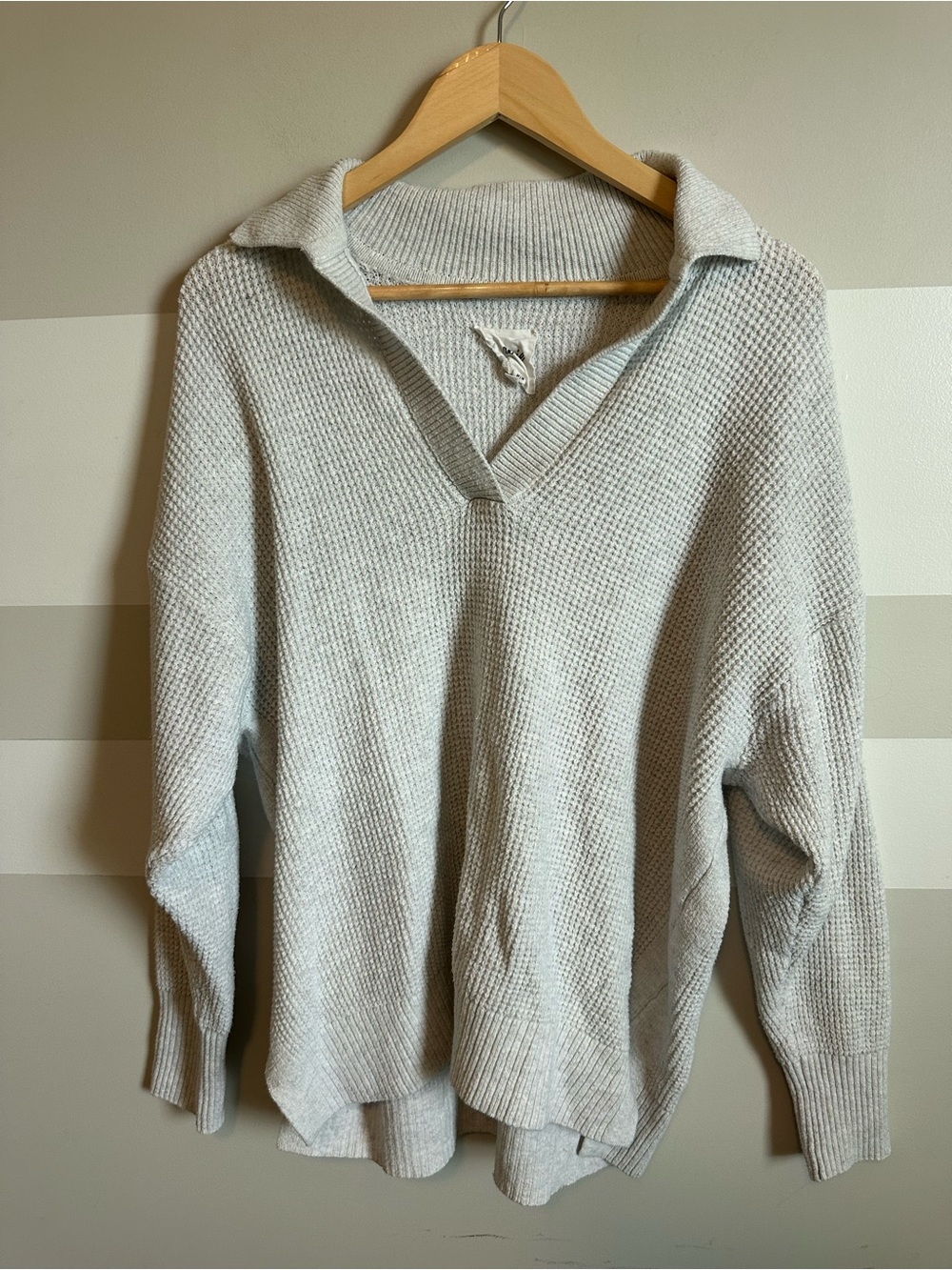 Aerie Cozyup Waffle Knit Polo Sweater - Picture 2 of 2